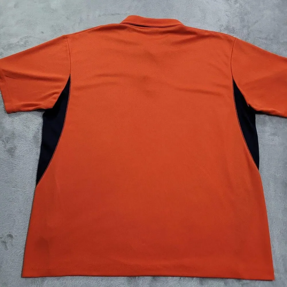 Illinois Fighting Illini Shirt Mens XL Orange NCAA Basketball Nike Fit Dry Polo